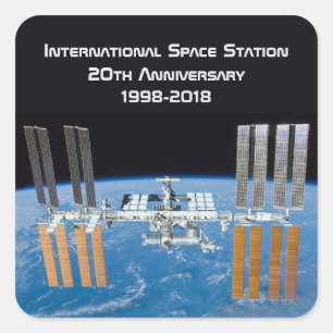 Adesivo Quadrado Aniversário do ISS da estação espacial