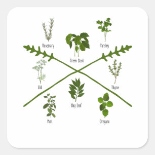 Adesivo Quadrado Aniversário do Jardim Botânico de Presentes Herbal