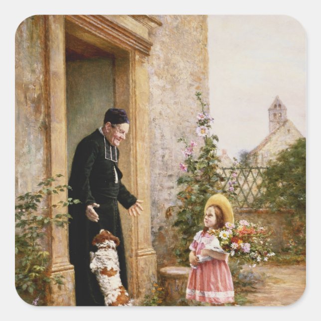 Adesivo Quadrado Aniversário do Padre (Frente)