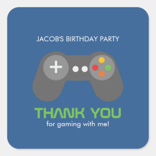 Adesivo Quadrado Aniversário do tema da noite do jogo