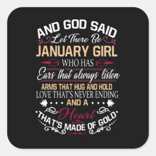 Adesivo Quadrado Aniversário   E Deus Disse Que Havia Uma Garota De