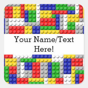 Adesivo Quadrado Aniversário/festa do Garoto de Cores Primário