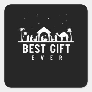 Adesivo Quadrado Aniversário Jesus Natividade Cristo de Natal Relig