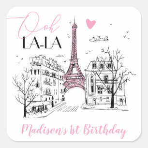 Adesivo Quadrado Aniversário Parisiense da Torre Eifel Paris A Qual