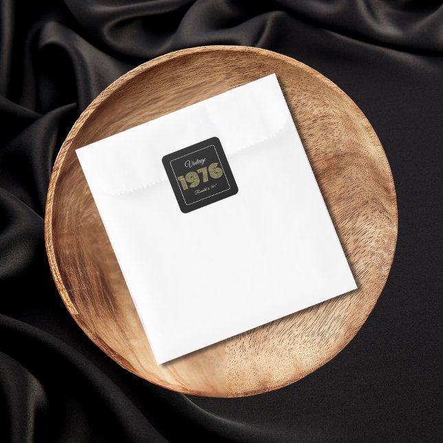 Adesivo Quadrado Aniversário Retro Vintage 1976 50º Aniversário (Criador carregado)