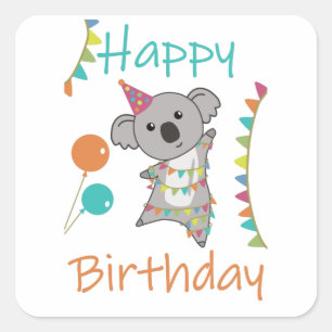 Adesivo Quadrado Aniversário Único Deseja Feliz Aniversário Para