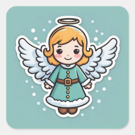 Adesivo Quadrado Anjo de Natal flutuante