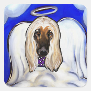 Adesivo Quadrado Anjo do Afghan Hound