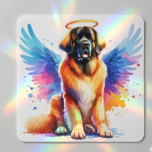 Anjo do Cão Leonberger em Aquarela