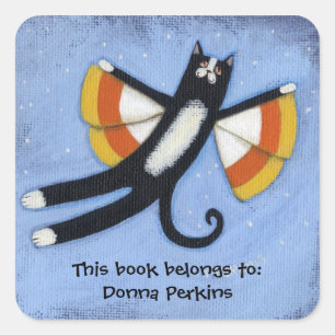 Adesivo Quadrado Anjo do gato do milho de doces