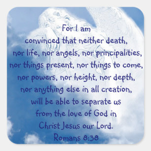 Adesivo Quadrado Anjo inspirado da escritura nas nuvens, romanos