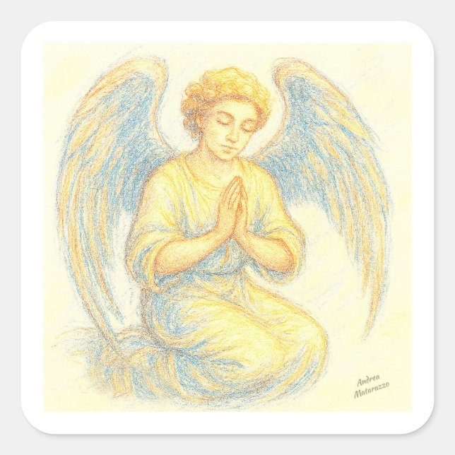 Adesivo Quadrado Anjo na oração (Frente)