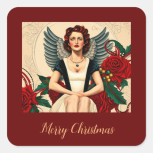 Adesivo Quadrado Anjo Natal de 1940