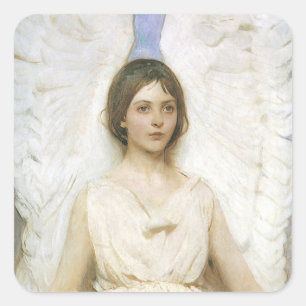 Adesivo Quadrado Anjo por Abbott Thayer, Vintage Victorian Fine Art
