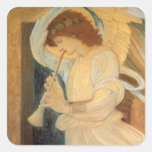 Adesivo Quadrado Anjo tocando Flageolet por Burne Jones