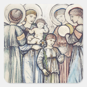 Adesivo Quadrado Anjos e Crianças por Sir Edward Burne–Jones