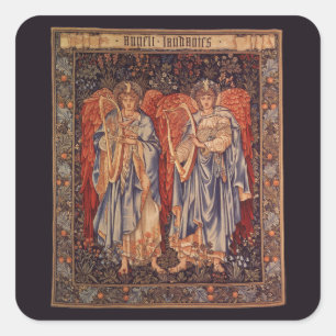 Adesivo Quadrado Anjos Laudantes (Anjos que Louvam) de Burne Jones