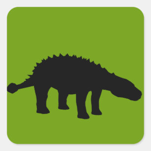 Adesivo Quadrado Ankylosaurus Dino Dinosaur Silhouette