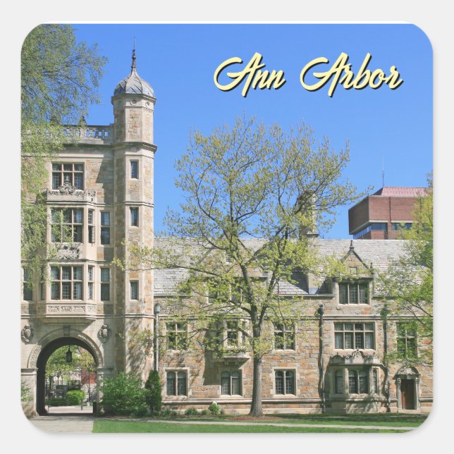 Adesivo Quadrado Ann Arbor Michigan Sticker - Square Quad (Frente)