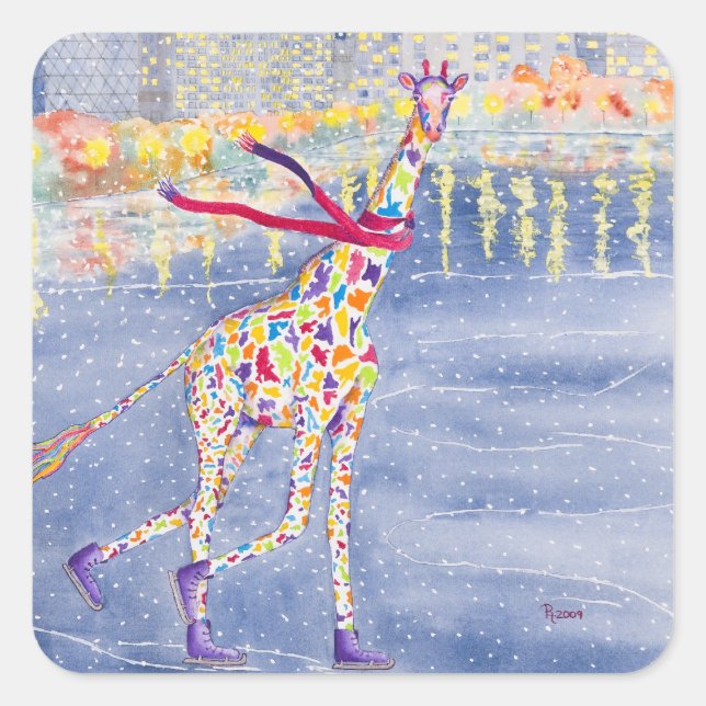 Adesivo Quadrado Annabelle sobre os Pinheiros de Gelo (Frente)