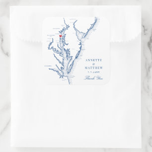 Adesivo Quadrado Annapolis Chesapeake Bay Map Marinho Favor do Casa