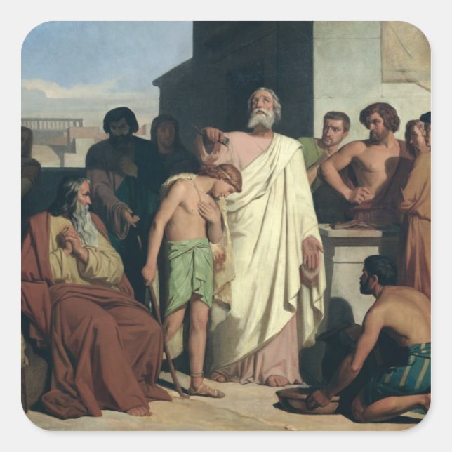 Adesivo Quadrado Annointing of David by Saul, 1842 (Frente)