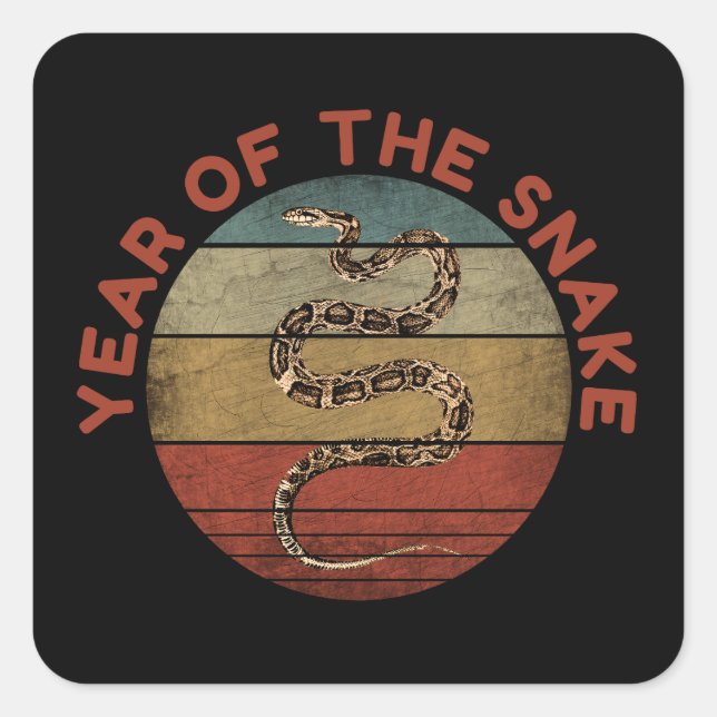 Adesivo Quadrado Ano Da Serpente 2025 (Frente)