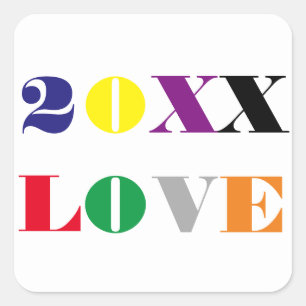 Adesivo Quadrado Ano do Amor - Vinheta Quadrada