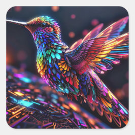 Adesivo Quadrado Ano do Hummingbird: Uma Viagem Mensal
