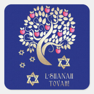 Adesivo Quadrado Ano Novo Judaico   Rosh Hashanah Gift Stickers
