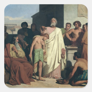 Adesivo Quadrado Anointing de David por Saul, 1842