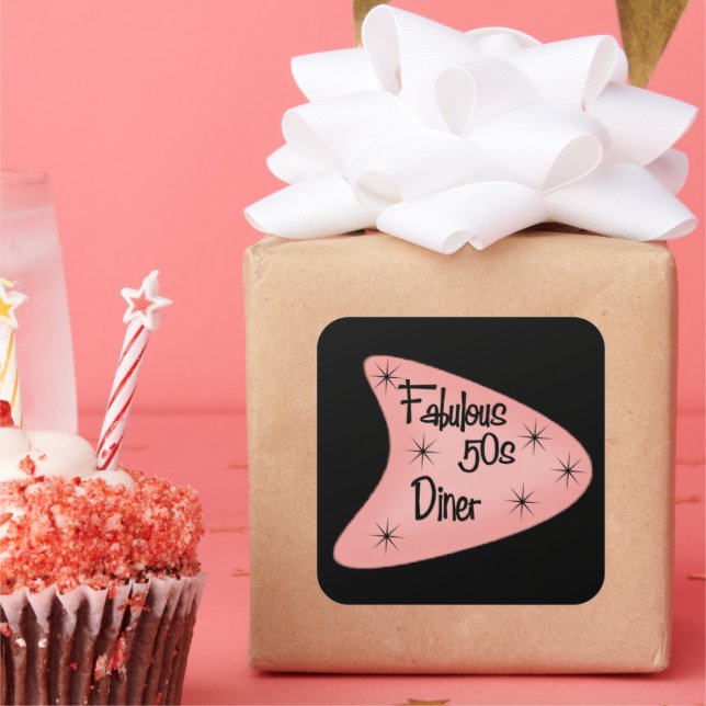 Adesivo Quadrado Anos 50 retrorreflectores Fabulosos (Festa)