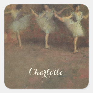 Adesivo Quadrado Antes do Ballet de Edgar Degas, Arte Fina Vintage