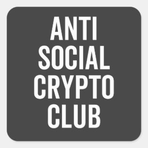 Adesivo Quadrado Anti Social Crypto Club