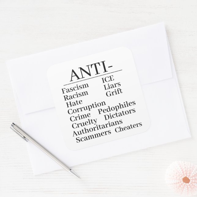 Adesivo Quadrado Anti- Sticker (Envelope)