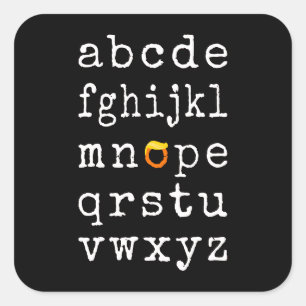 Adesivo Quadrado Anti-Trump Alphabet - Nope V