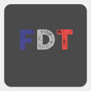 Adesivo Quadrado Anti Trump Maga FDT Resiste Democracia Retro