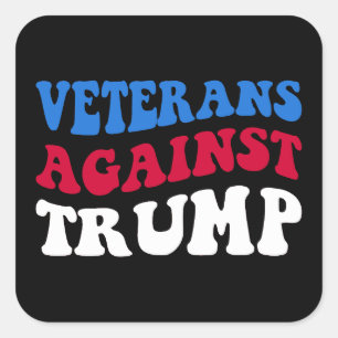 Adesivo Quadrado Anti-Trump - Veteranos Contra Trump II