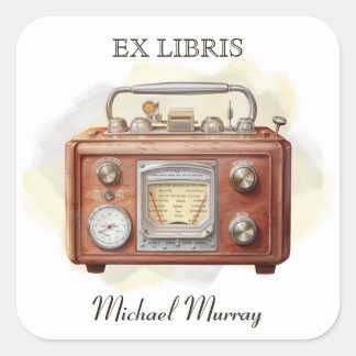 Adesivo Quadrado Anticorpos de Rádio da Madeira