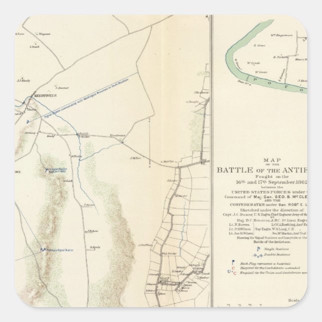 Adesivo Quadrado Antietam, Suffolk, Gettysburg (Frente)