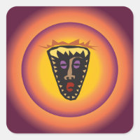 Antiga Máscara Tribal de Civilização Brilhando Sol