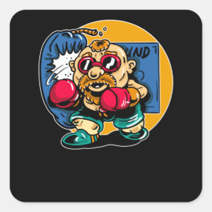 Adesivo Quadrado Antigo Boxer