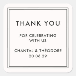 Adesivo Quadrado Antigo Dinheiro | Quieto casamento de luxo Obrigad