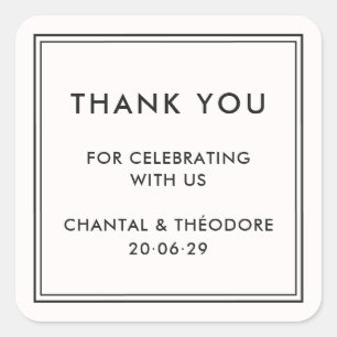 Adesivo Quadrado Antigo Dinheiro   Quieto casamento de luxo Obrigad