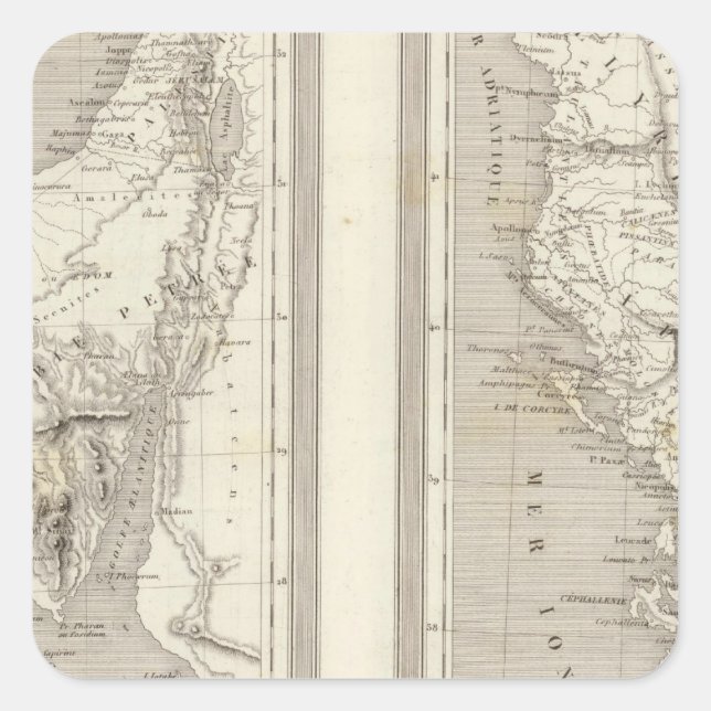 Adesivo Quadrado Antigo Egito, Grécia antiga (Frente)