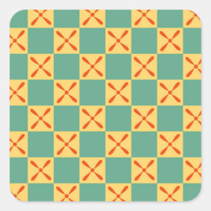 Adesivo Quadrado antigo padrão egito vintage tex quadrado verifica