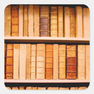 Adesivo Quadrado Antigos livros de ligação de couro do século XV
