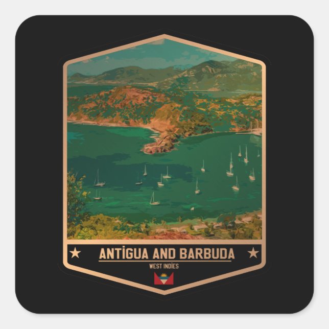 Adesivo Quadrado Antígua e Barbuda (Frente)