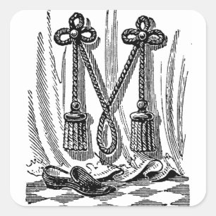 Adesivo Quadrado Antiguidade Caligrafia Símbolos Masônicos - Letra