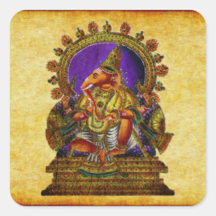 Adesivo Quadrado Antiguidade de Ganesha Deva
